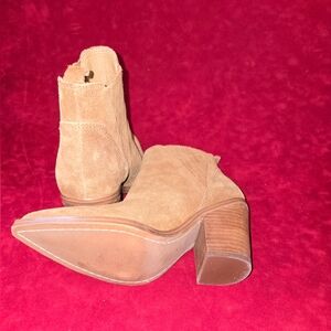 Suede Ankle Boots - Tan
